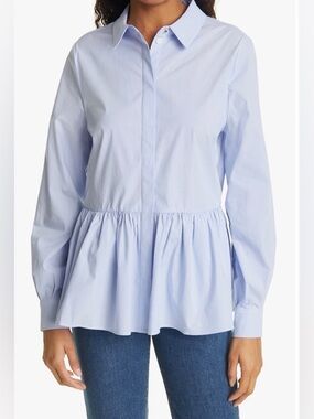 Ted Baker London Stripe Peplum Button-Up Shirt